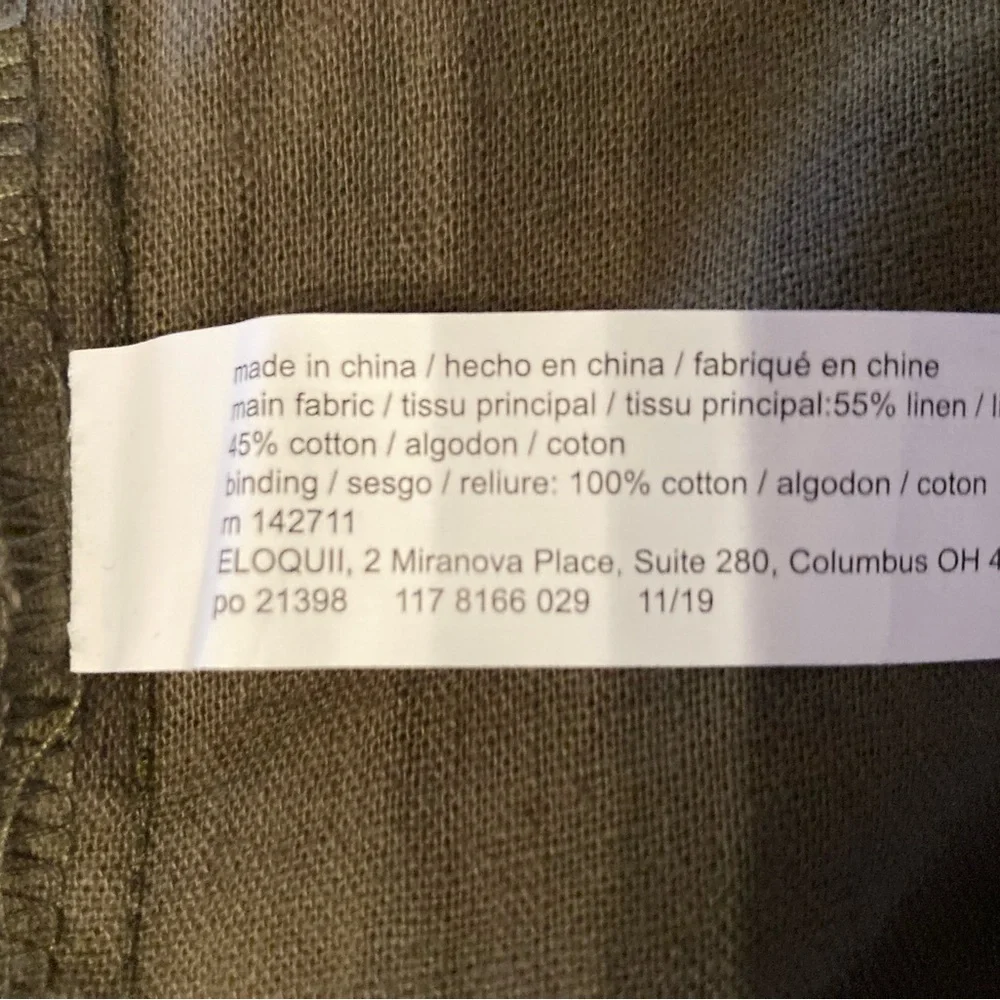 NWT Eloquii Olive Wide-Leg Paperbag Waist Trousers - Linen Blend - 24 - Picture 6 of 8